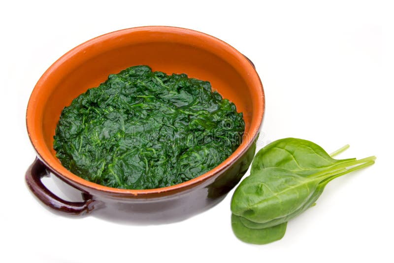 Cooked spinach to the pan stock photo. Image of closeup - 47749004