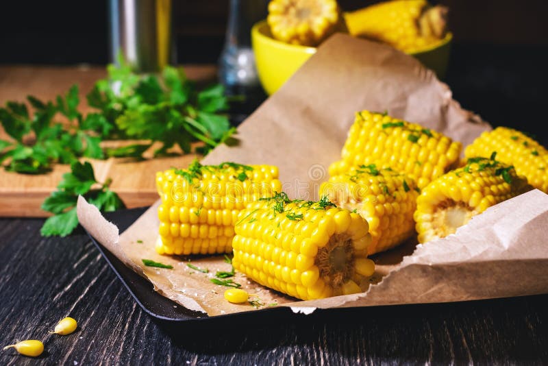 Cooked sweet corn.