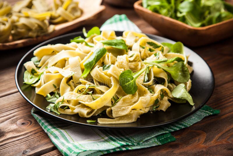 Cooked Tagliatelle on a Plate Stock Image Image of cooking, kitchen