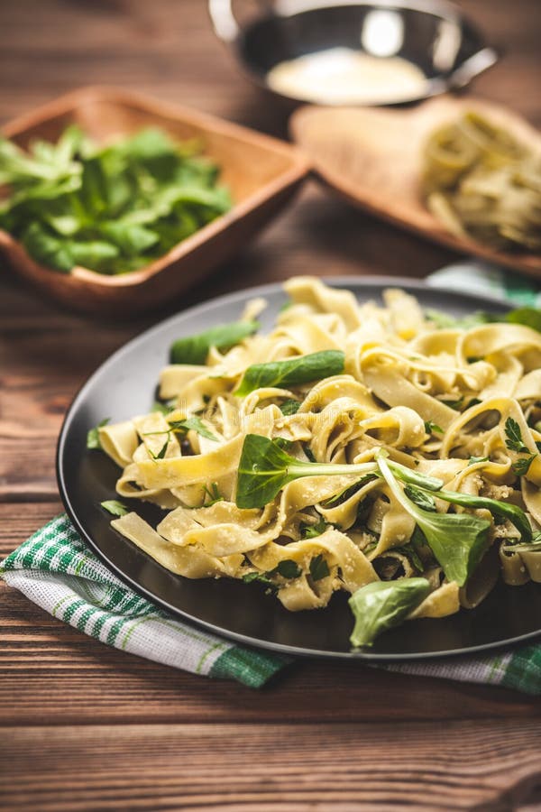 Cooked Tagliatelle on a Plate Stock Image Image of vegan, grated