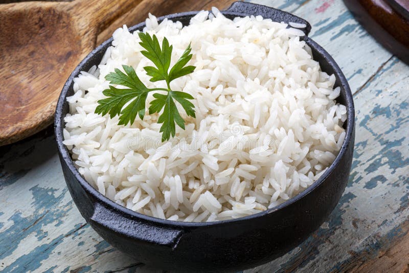 Cooked White Rice stock image. Image of grain, jasmine 180858149
