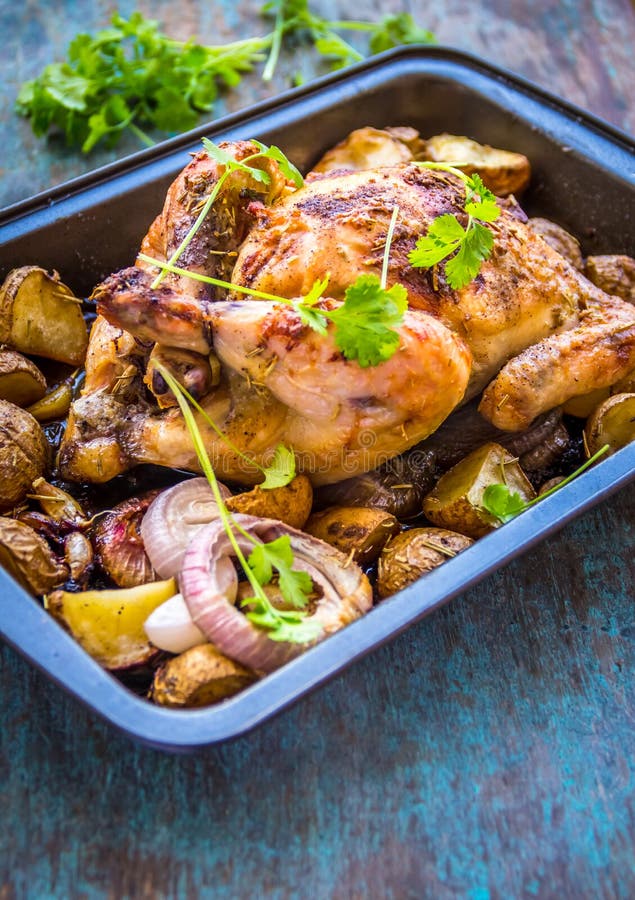 Cooked Whole Chicken stock photo. Image of white, people 69828654