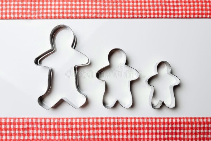 Cookie Cutters in the Form of Men of Different Sizes Stock Image
