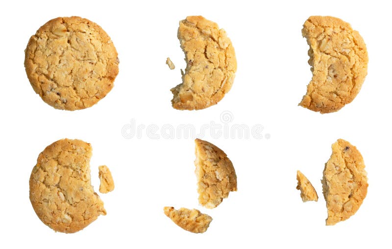 Cookie de farinha de aveia caseiro isolada no fundo branco Seu são um alimento nutriente-rico associado com a proteína e a fibra imagens de stock royalty free Cookie de farinha de aveia caseiro isolada no fundo branco Seu são um alimento nutriente-rico associado com a proteína e a fibra imagens de stock royalty free