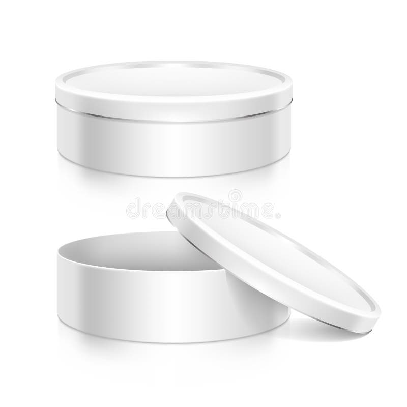Round black hat box open and closed empty carton Vector Image