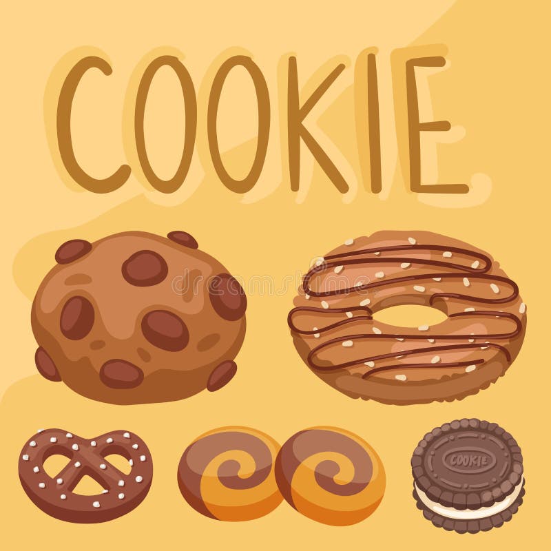 Cookie vector cakes top view sweet homemade breakfast bake food biscuit bakery cookie pastry illustration. stock illustration Cookie vector cakes top view sweet homemade breakfast bake food biscuit bakery cookie pastry illustration. stock illustration