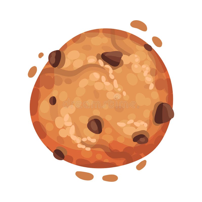 Cookie овсяной кашей с мякишами шоколада изолированными на белом пункту вектора фона иллюстрация штока