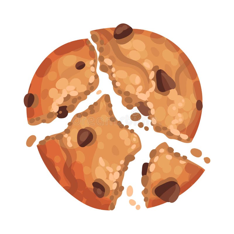 Cookie овсяной кашей с мякишами шоколада изолированными на белом пункту вектора фона иллюстрация вектора