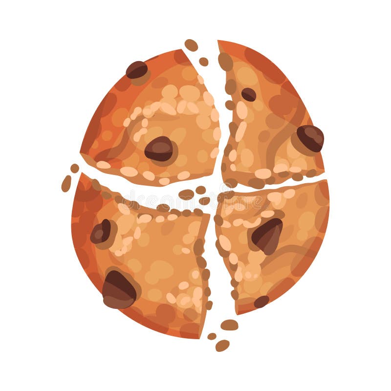 Cookie овсяной кашей с мякишами шоколада изолированными на белом пункту вектора фона бесплатная иллюстрация