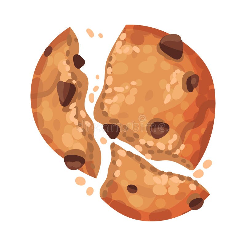 Cookie овсяной кашей с мякишами шоколада изолированными на белом пункту вектора фона иллюстрация штока