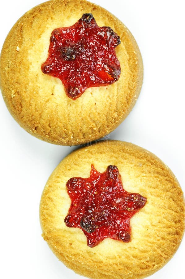 Cookies with cherry jam stock photo. Image of star, butter 7500372