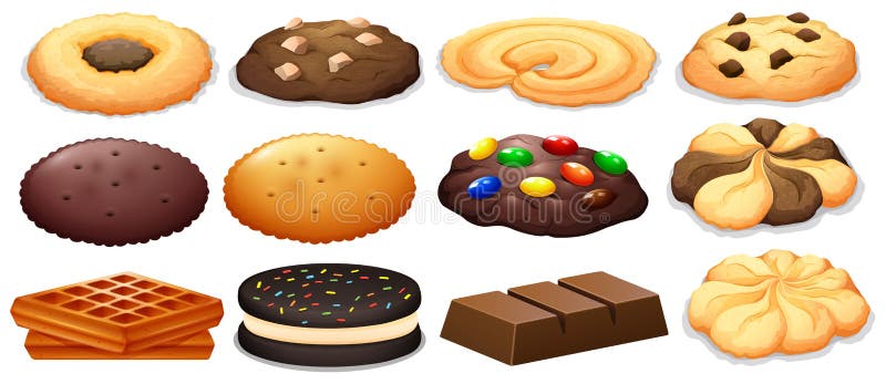 Cookies and chocolate bar stock illustration Cookies and chocolate bar stock illustration