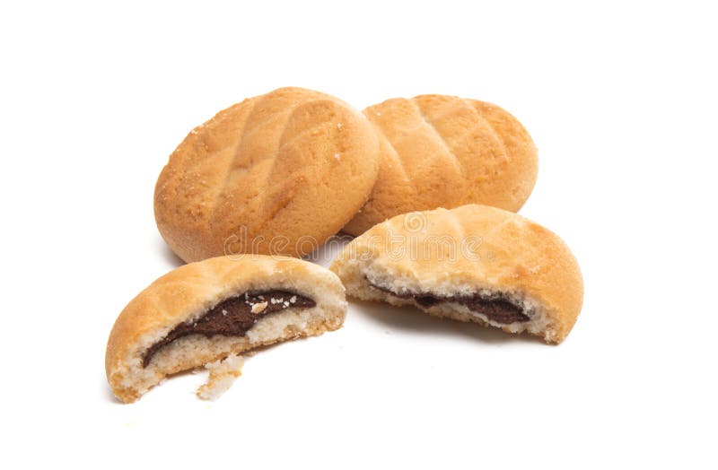 Cookies with Chocolate Filling Isolated Stock Image Image of closeup