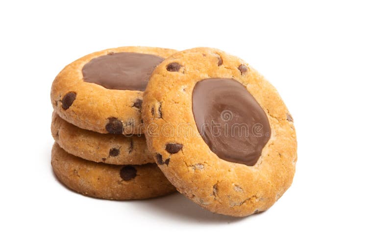 Cookies with chocolate isolated