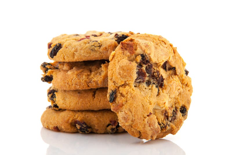 Cookies with chocolate and raisins