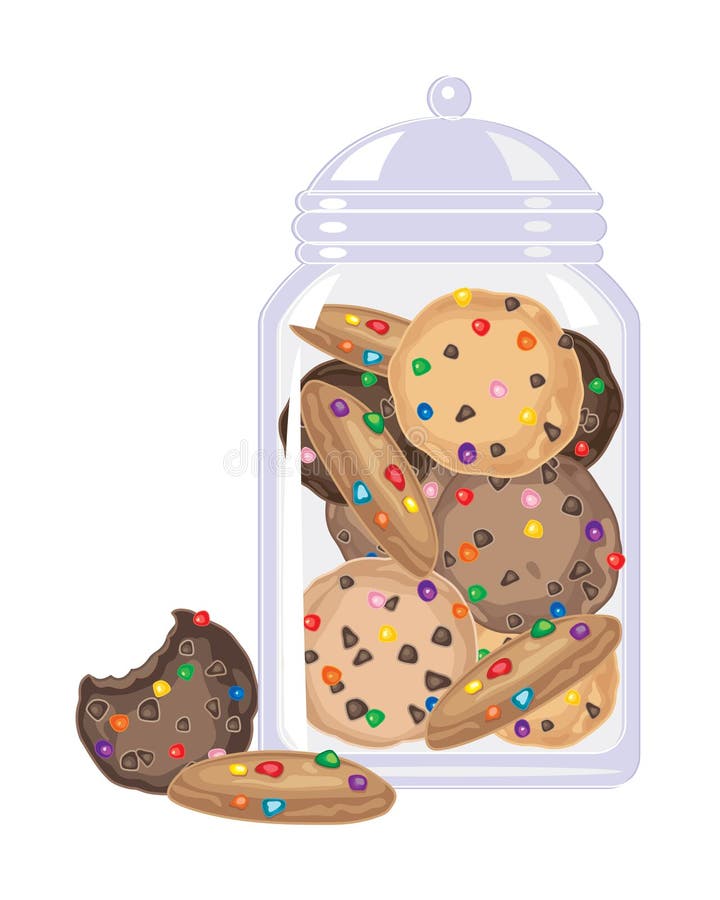 Cookies dos doces em um frasco ilustração do vetor Cookies dos doces em um frasco ilustração do vetor