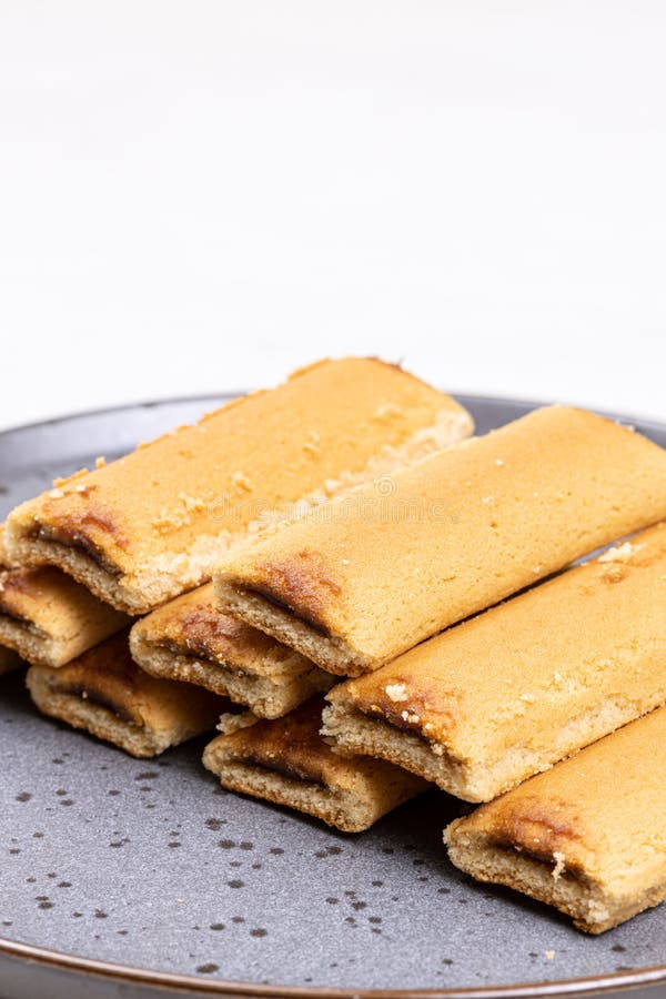 Cookies with Fruit Filling Above White Background Stock Photo Image