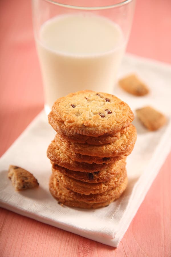 Cookies an Glass of Milk Closeup Stock Photo Image of dessert, bake 52113796