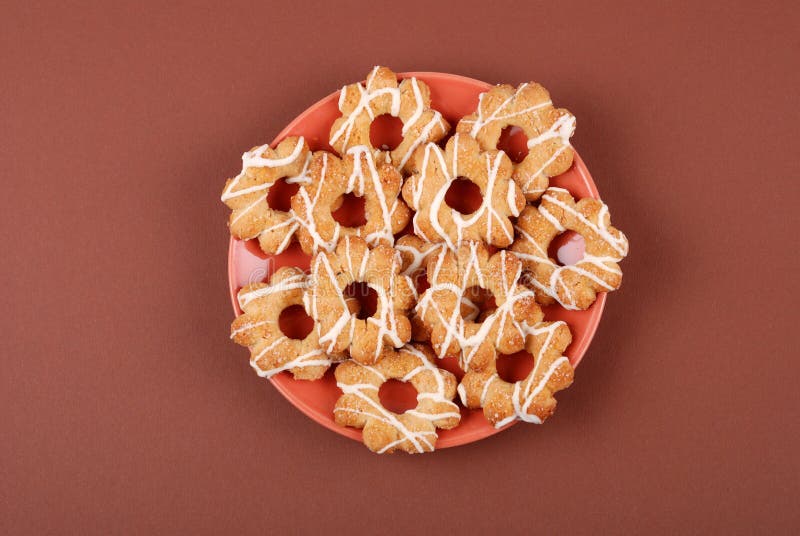 Cookies with glaze on a plate