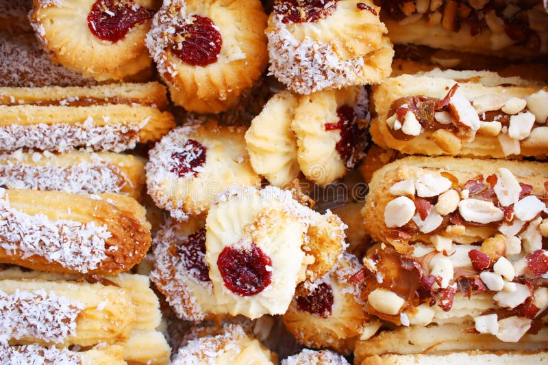 Cookies with Jam and Coconut Cream Stock Photo Image of heap, pastry