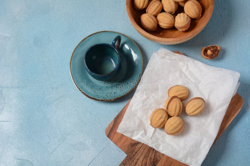 Cookies `Nuts` with Condensed Milk and Nuts. Stock Image Image of biscuit, delicious 220064727