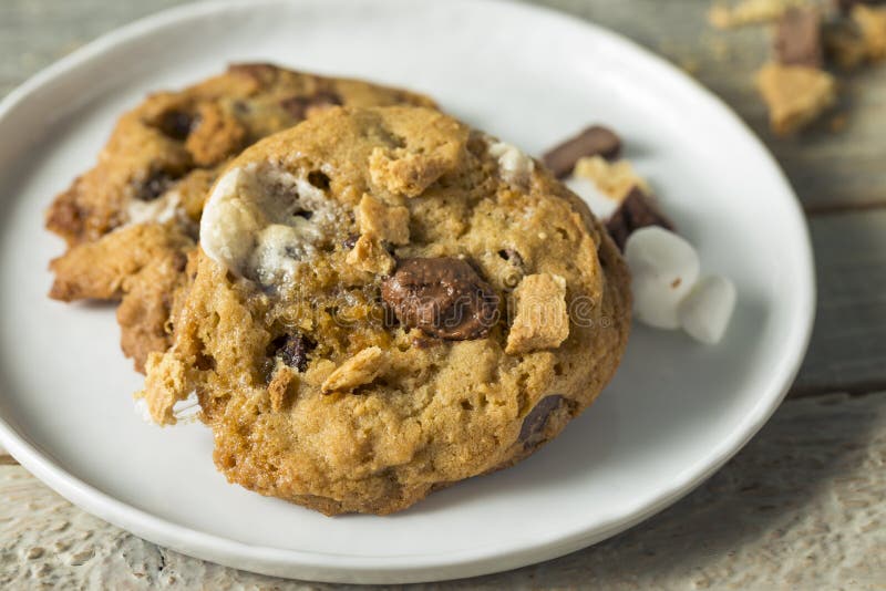 Biscoitos Caseiros de S'mores Pegajosos fotos de stock