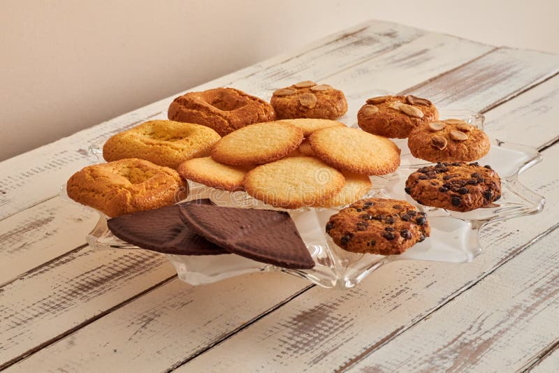 Cookies taken from the oven on a table royalty free stock photos Cookies taken from the oven on a table royalty free stock photos