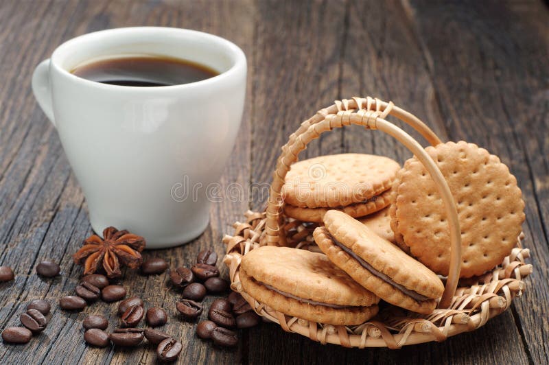 Coffee and Biscuits stock image. Image of fattening, baked 5252069