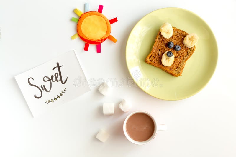 Cooking Breakfast for Kid Bear Sandwiches Top View Stock Image Image of sliced, meal 86199775