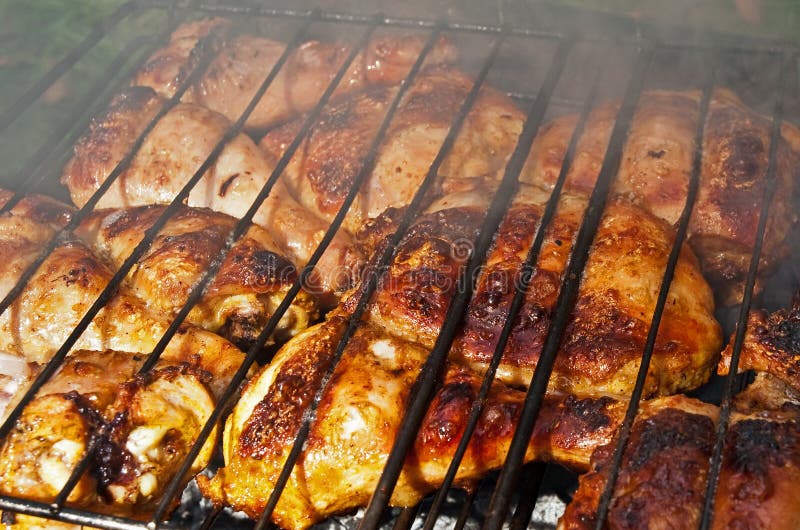 Cooking Chicken Legs on Fire Stock Image Image of grilled, brisket