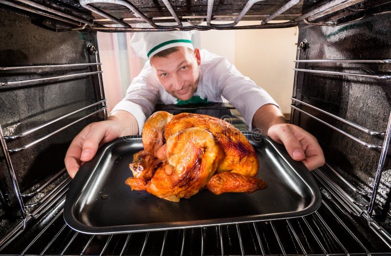 Cooking Chicken in the Oven. Stock Image Image of pull, grill 46543175