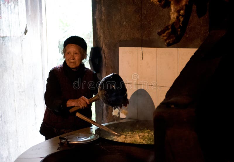 A cooking chinese grandma