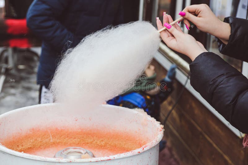 Cooking Cotton Candy in the Park Stock Image Image of colorful