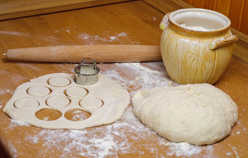 Cooking dough stock photo