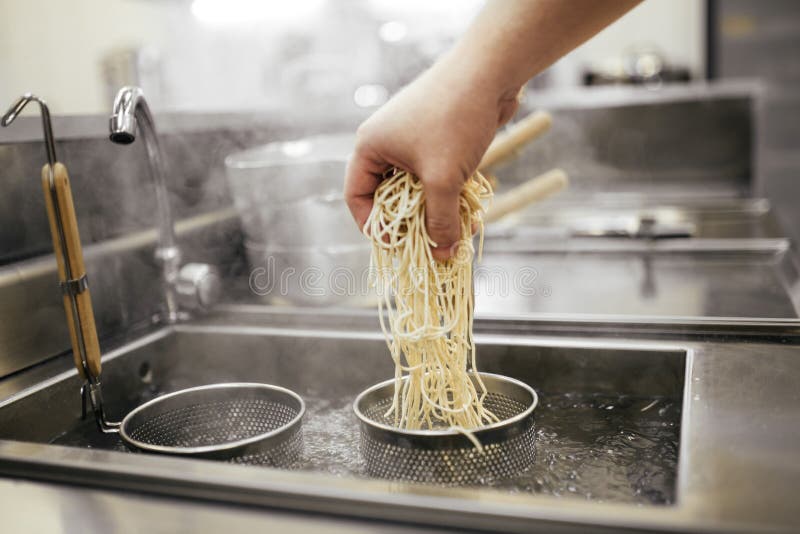 Egg Noodles Boiling in Pot stock photo. Image of cook 42098420