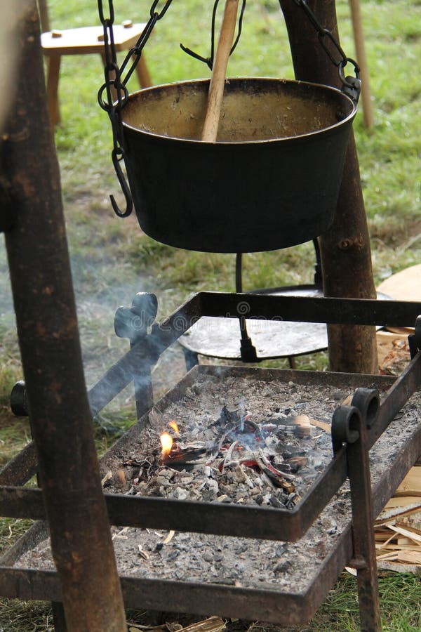 Cooking Fire. stock image. Image of picnic, camp, traditional - 44958189