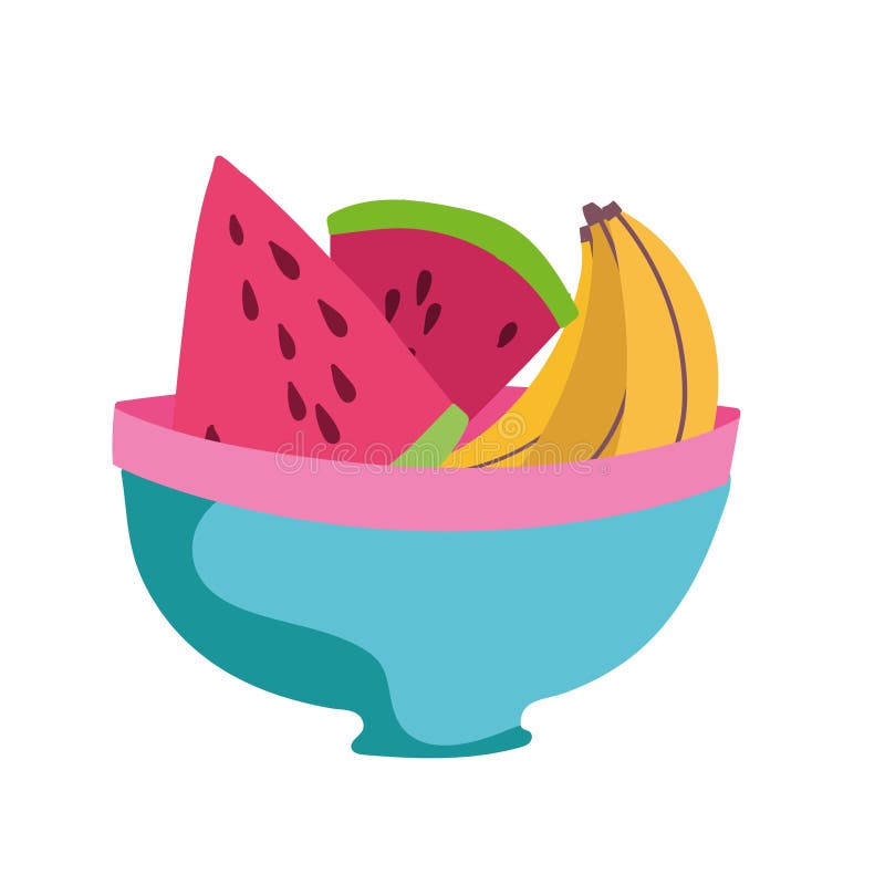 Cooking Food Fruit in Bowl Cartoon Flat Icon Stock Vector