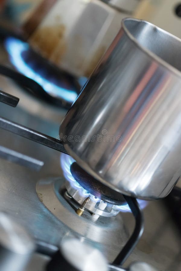 Cooking with Gas, Water Pot in Kitchen Stock Photo Image of camping