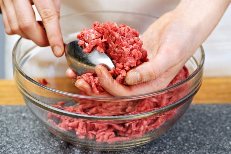 Cooking with ground beef stock photo. Image of cook, closeup 12779178