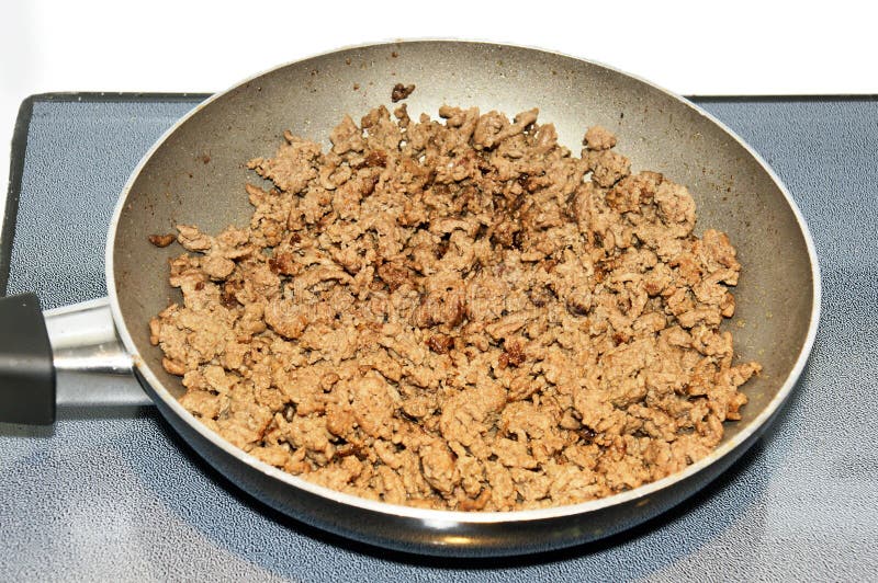 Cooking ground meat stock image. Image of kitchen, meat 23812421