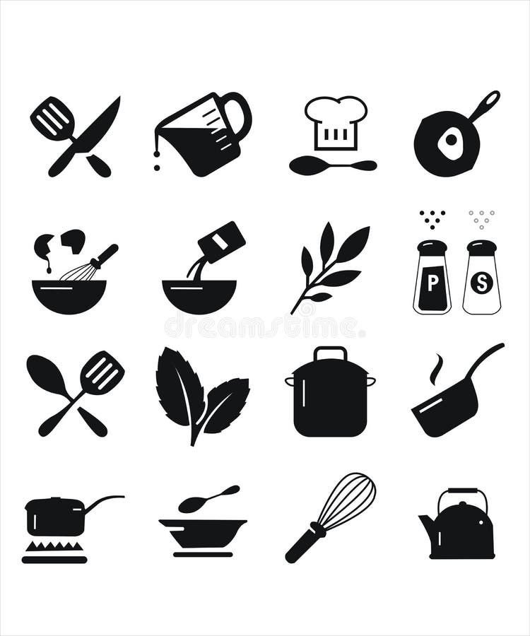 Cooking icons stock vector. Illustration of glass, bowl 38146903