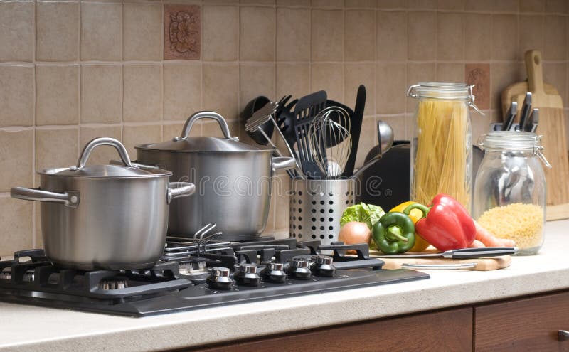 Cooking in a kitchen. stock photo. Image of kitchen, homelike - 28660076