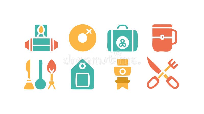 Cooking & Kitchen Icon Set: Culinary Tools & Food Preparation, vector design Generative AI royalty free illustration