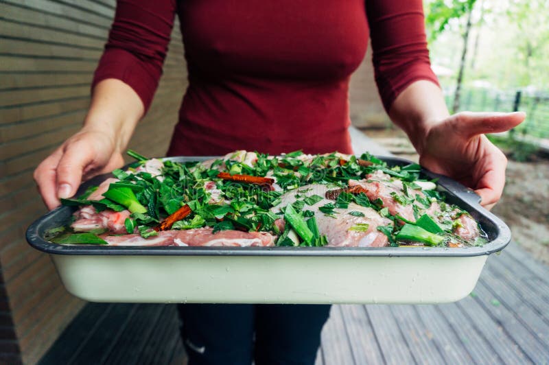 Cooking lamb chops stock image. Image of sheep, hands 45648431