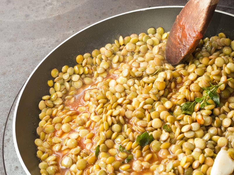 Cooking Lentils stock image. Image of lentils, preparing 65515047