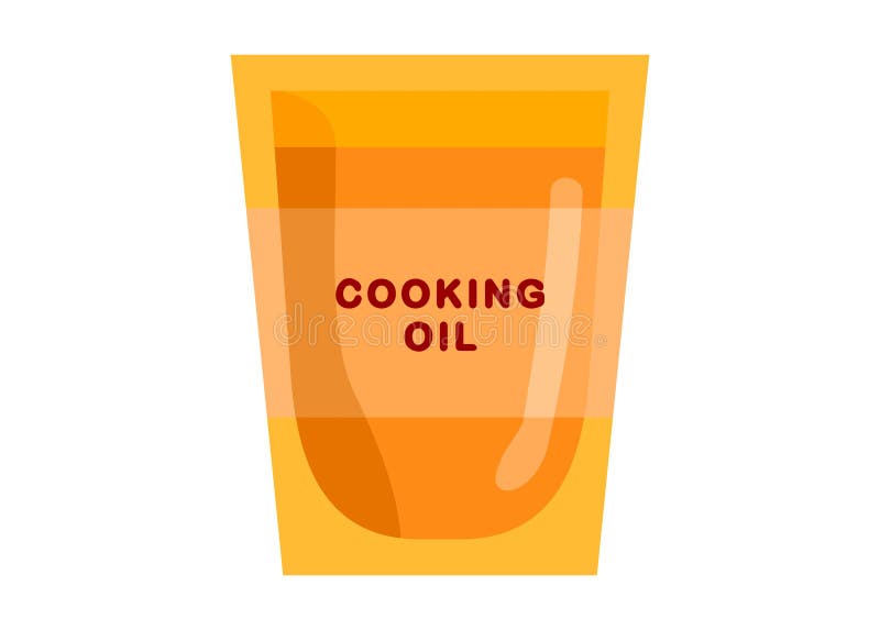 Cooking Oil in Pouch Package. Simple Flat Illustration Stock