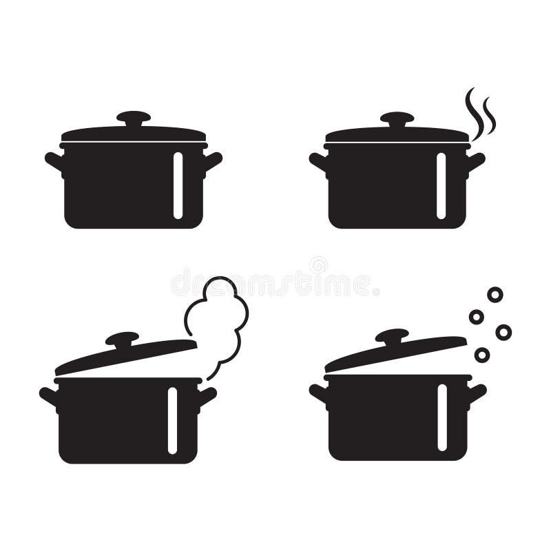 Cooking pan icon, Pot icon vector isolated