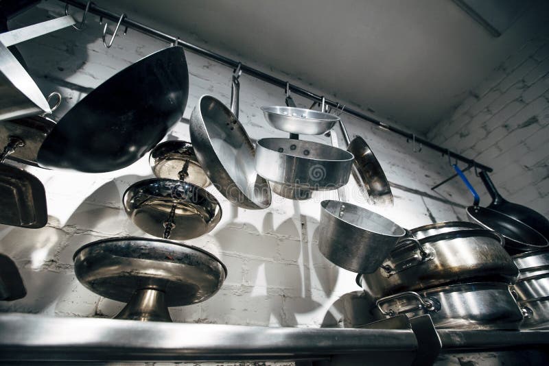 Cooking pans and tools. stock photo. Image of high, cooking 92940240