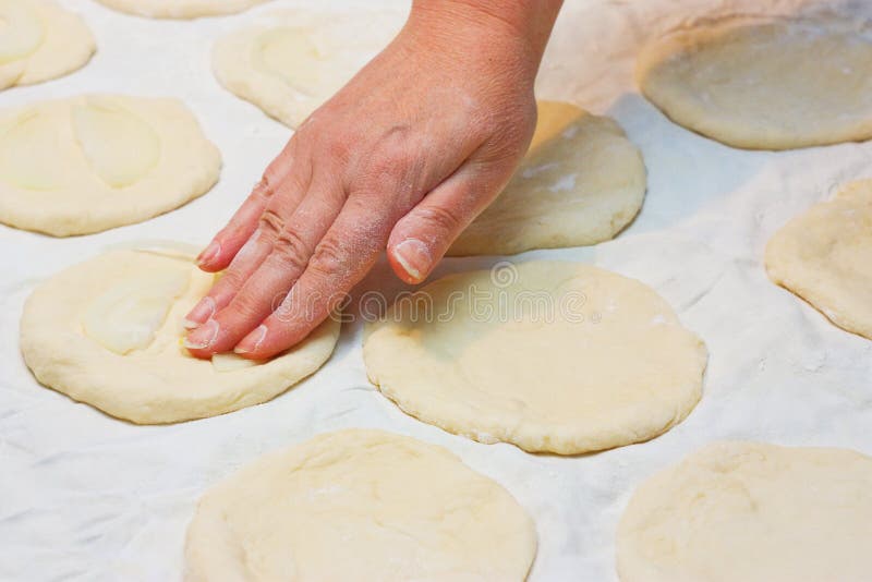 Cooking pizza royalty free stock photography