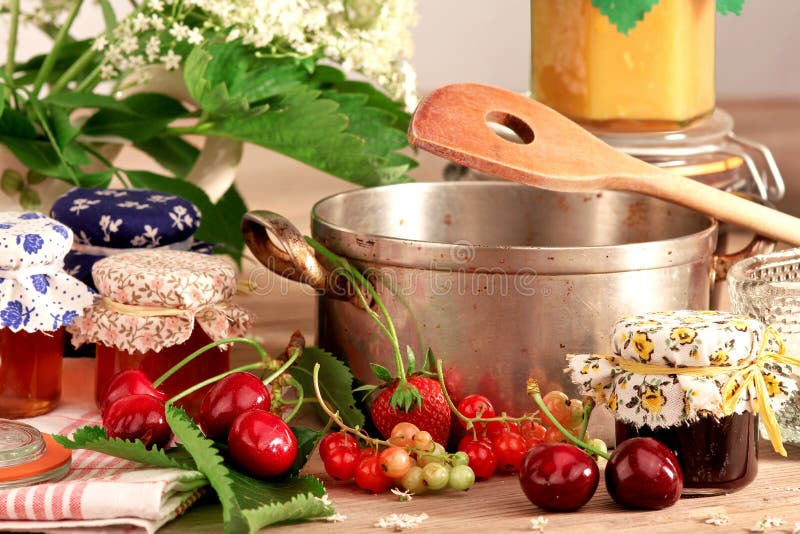 Cooking Pot with Homemade Jam Stock Image Image of elder, plant 41825071